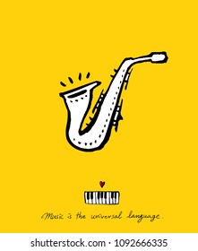 concert poster / Sketchy music illustration - vector