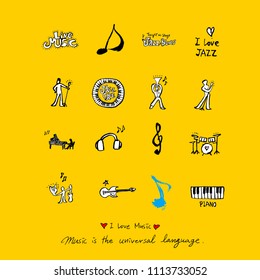 concert poster / Sketchy music illustration - vector