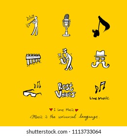 concert poster / Sketchy music illustration - vector