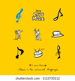 concert poster / Sketchy music illustration - vector