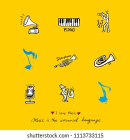 concert poster / Sketchy music illustration - vector