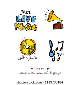 concert poster / Sketchy music illustration - vector