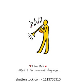 concert poster / Sketchy music illustration - vector