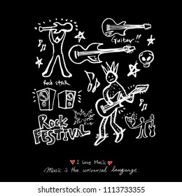 concert poster / Sketchy music illustration - vector
