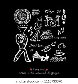 concert poster / Sketchy music illustration - vector