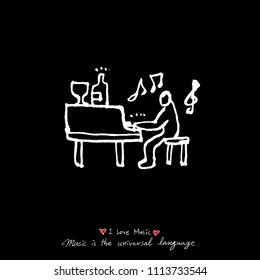 concert poster / Sketchy music illustration - vector
