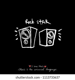 concert poster / Sketchy music illustration - vector