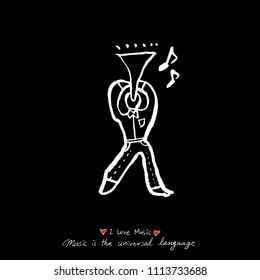 concert poster / Sketchy music illustration - vector