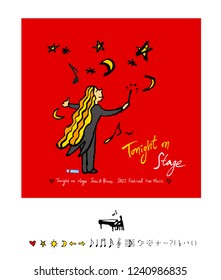 concert poster / Sketchy music illustration - vector