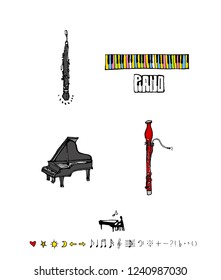 concert poster / Sketchy music illustration - vector