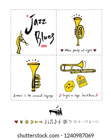 concert poster / Sketchy music illustration - vector