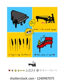concert poster / Sketchy music illustration - vector