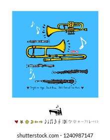 concert poster / Sketchy music illustration - vector