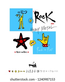 concert poster / Sketchy music illustration - vector