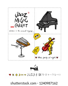 concert poster / Sketchy music illustration - vector