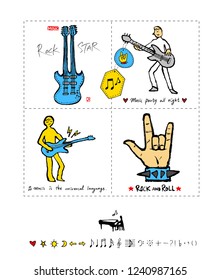 concert poster / Sketchy music illustration - vector