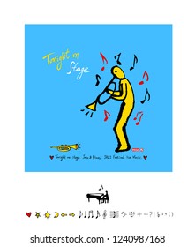 concert poster / Sketchy music illustration - vector
