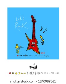 concert poster / Sketchy music illustration - vector
