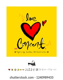 concert poster / Sketchy music illustration - vector