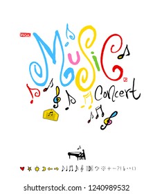 concert poster / Sketchy music illustration - vector