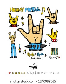 concert poster / Sketchy music illustration - vector