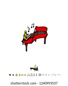 concert poster / Sketchy music illustration - vector