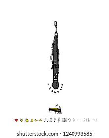concert poster / Sketchy music illustration - vector
