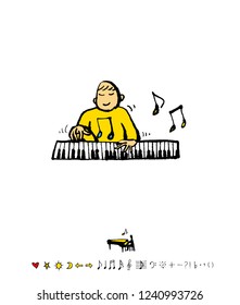 concert poster / Sketchy music illustration - vector