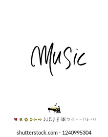 concert poster / Sketchy music illustration - vector