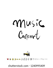 concert poster / Sketchy music illustration - vector