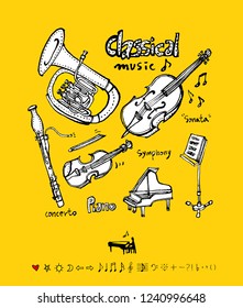 concert poster / Sketchy music illustration - vector