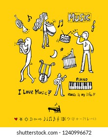 concert poster / Sketchy music illustration - vector