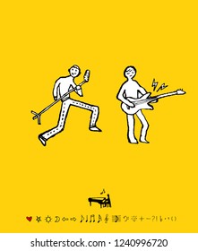 concert poster / Sketchy music illustration - vector