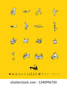concert poster / Sketchy music illustration - vector