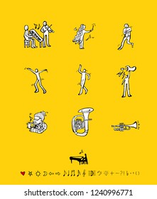 concert poster / Sketchy music illustration - vector