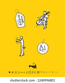 concert poster / Sketchy music illustration - vector