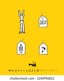 concert poster / Sketchy music illustration - vector