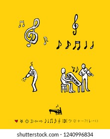 concert poster / Sketchy music illustration - vector