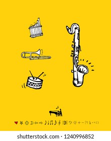 concert poster / Sketchy music illustration - vector