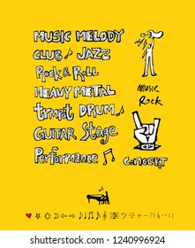 concert poster / Sketchy music illustration - vector