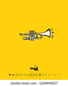concert poster / Sketchy music illustration - vector