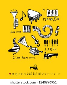 concert poster / Sketchy music illustration - vector
