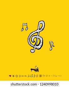 concert poster / Sketchy music illustration - vector