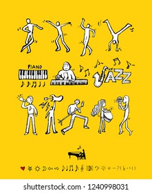 concert poster / Sketchy music illustration - vector