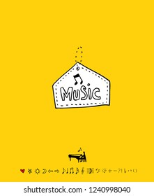 concert poster / Sketchy music illustration - vector