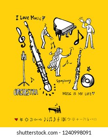 concert poster / Sketchy music illustration - vector