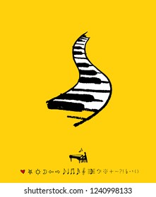 concert poster / Sketchy music illustration - vector