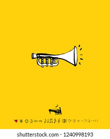 concert poster / Sketchy music illustration - vector