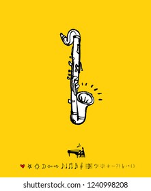 concert poster / Sketchy music illustration - vector