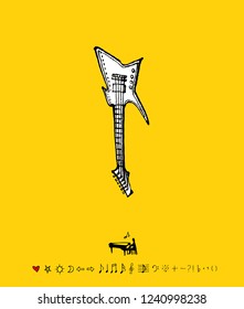 concert poster / Sketchy music illustration - vector